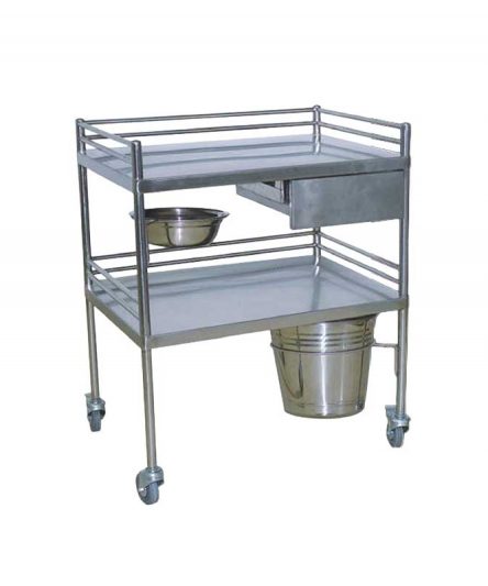 Chariot a pansement inox à 2 plateaux - Mobilier Médical MonPara Maroc