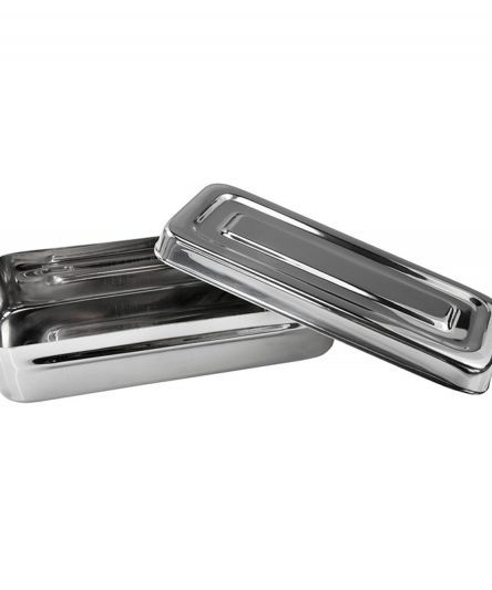 Boite inox avec couvercle pour instruments - Instruments Médicaux MonPara Maroc