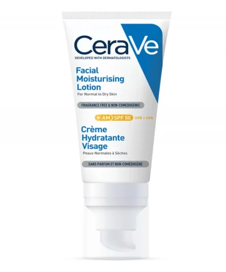 CeraVe Crème Hydratante Visage Peaux Normales A Seches Spf50 52ml