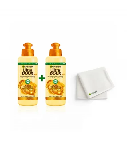 Garnier Ultra Doux Serum Hair Honey 2x115ml + Serviette Pack