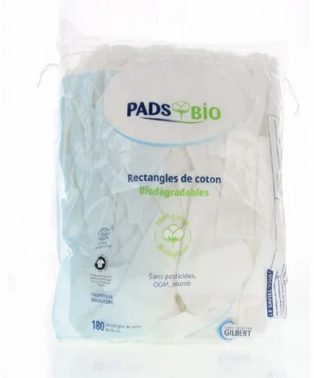 Gilbert Pads Bio Rectangles de Coton 8x10cm