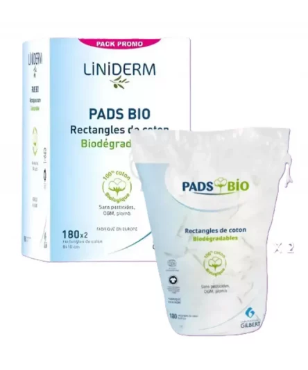 Gilbert Pads Bio Rectangles de Coton 8x10cm Pack