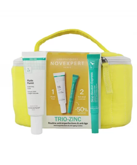 Novexpert Pack Trousse Fluide Pureté trio Zinc+stop bouton