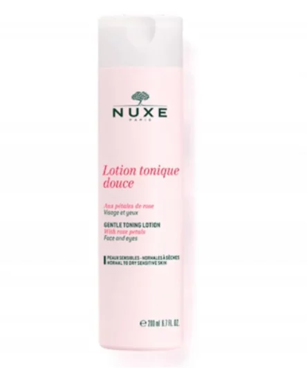 Nuxe Lotion Tonique Douce aux Pétales de Rose 200ml Visage et Yeux Peaux Sensibles, Normales À Sèches