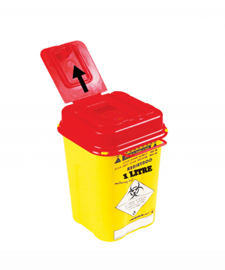 Poubelle DASRI Collecteur d’aiguilles 1 Litre - Matériel Consommable MonPara Maroc
