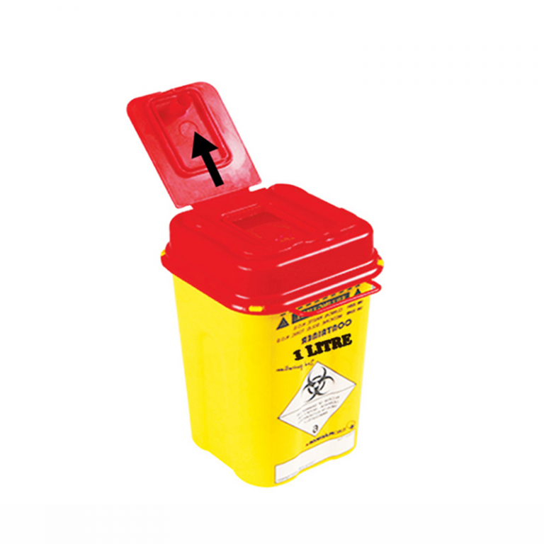 Poubelle DASRI Collecteur d’aiguilles 1 Litre - Matériel Consommable MonPara Maroc