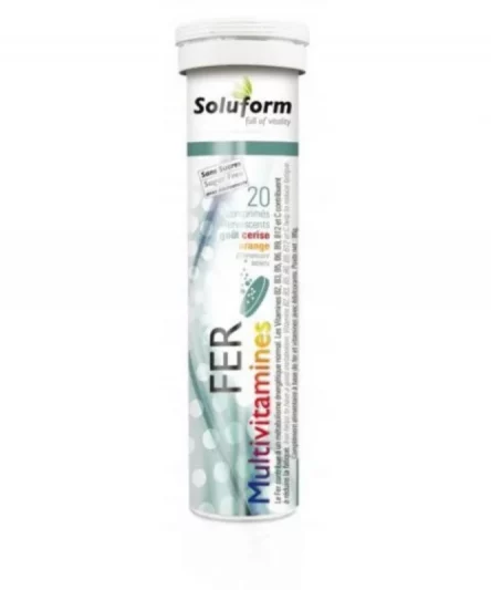 Soluform : Fer Multivitamines Gout Cerise/orange 20 Comprimés Effervescents
