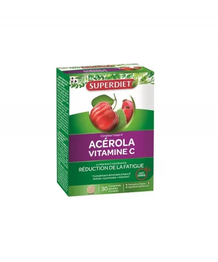Superdiet Acerola Vitamine C Gout Cerise 30 Comprimés