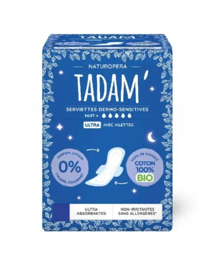 Tadam Serviettes Ultra Coton Bio Long Maxi 16 Unites