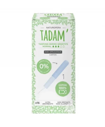 Tadam Tampons Coton Bio avec Appli Normal 16 Pieces