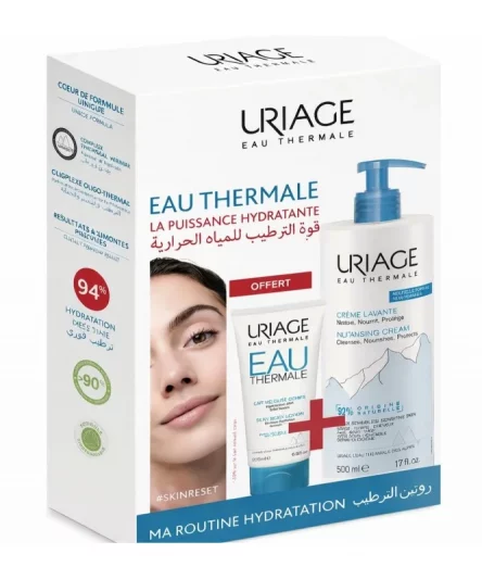 Uriage Coffret Crème Lavante 500ml + Lait Velouté Corps 200ml Offert