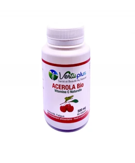Vertu Plus Acerola Bio Vitamine C Naturelle 500 MG 60 Gélules